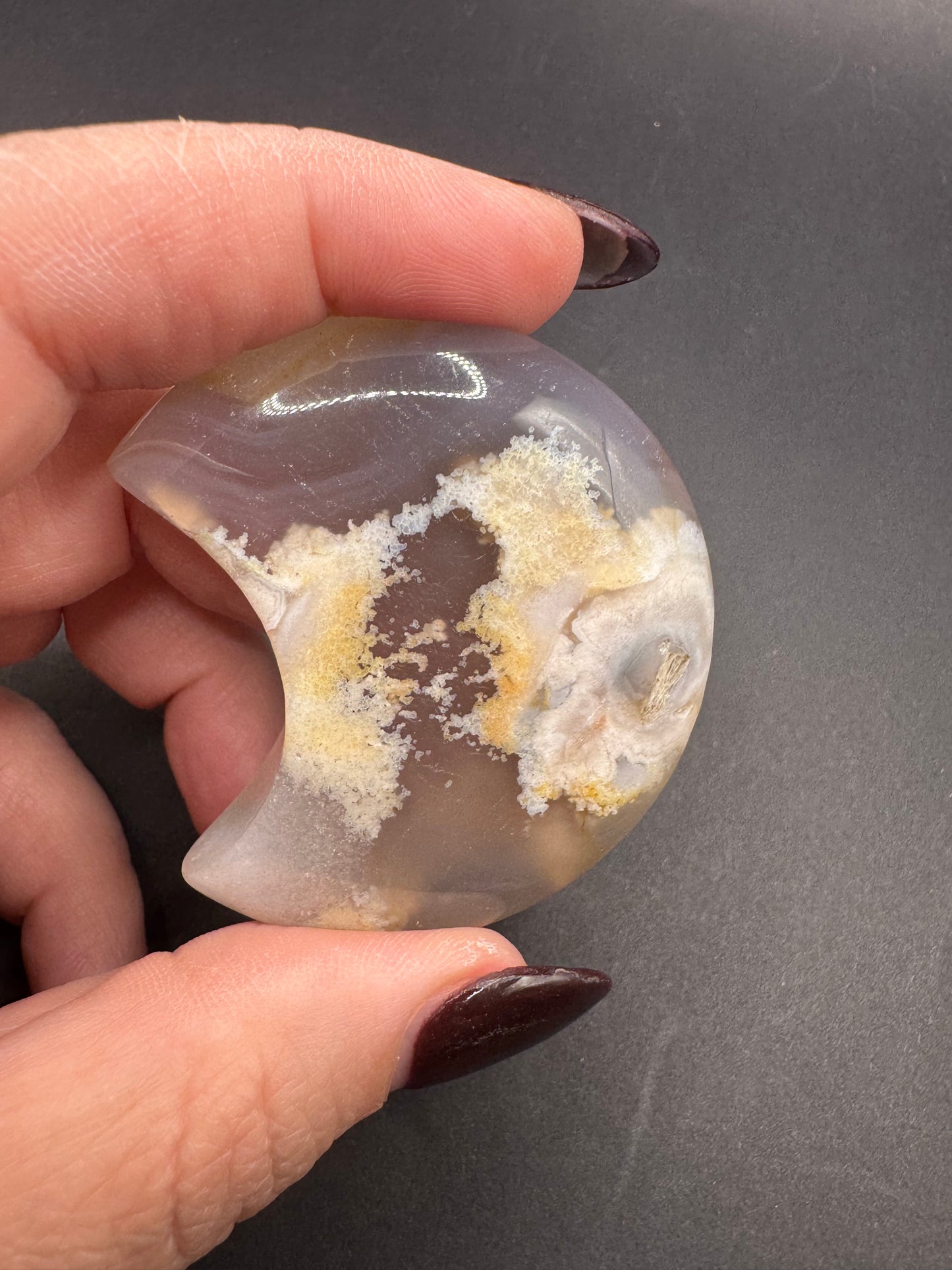Flower Agate Crescent Moons