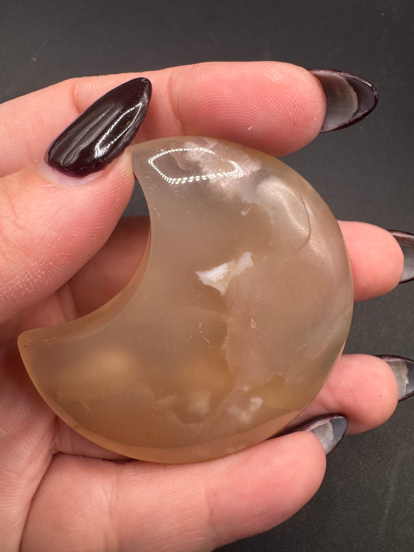 Flower Agate Crescent Moons