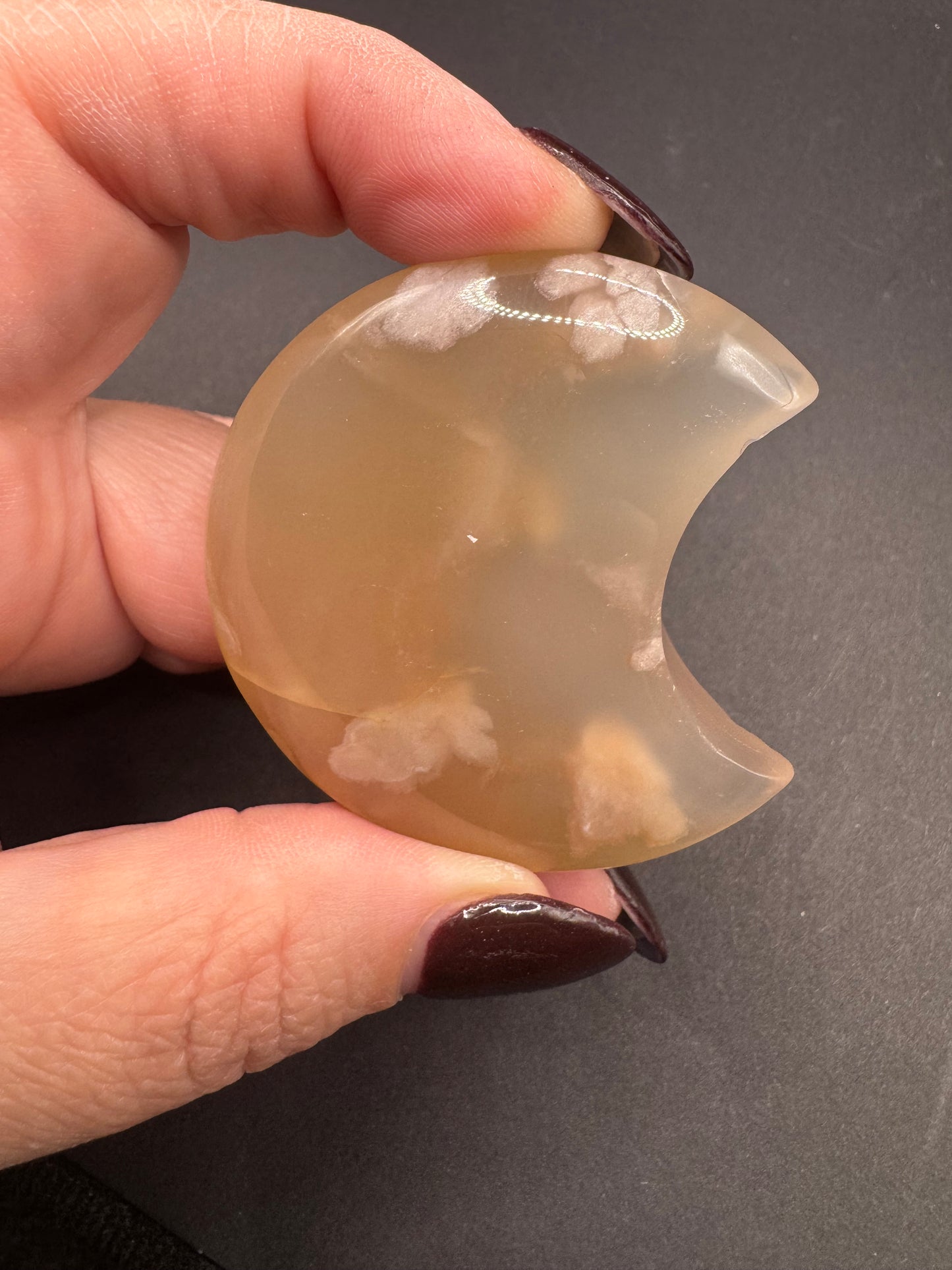 Flower Agate Crescent Moons