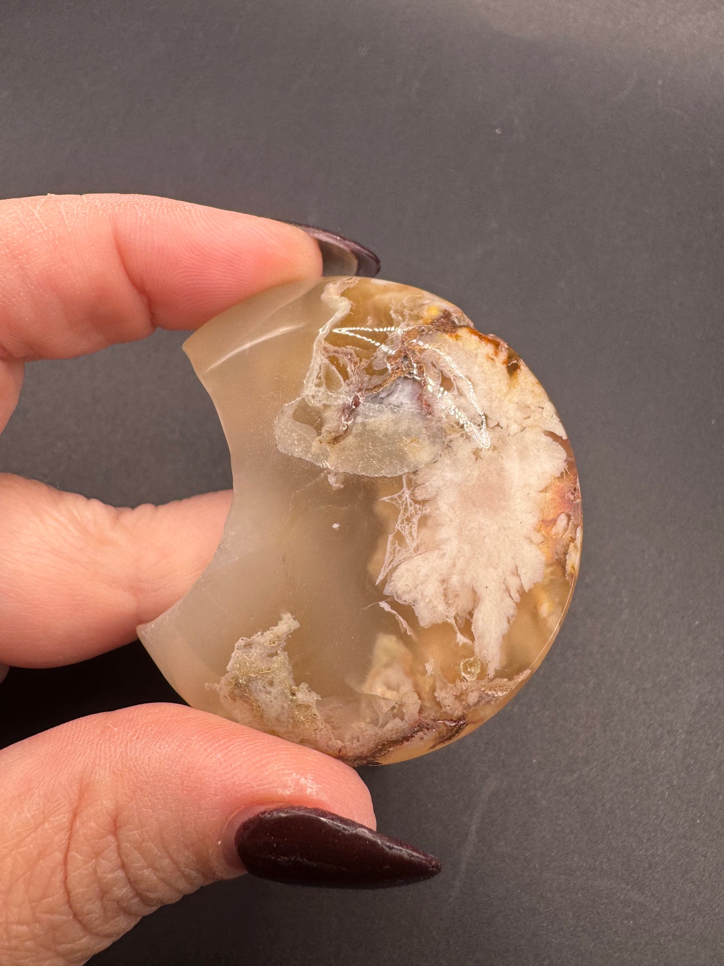 Flower Agate Crescent Moons