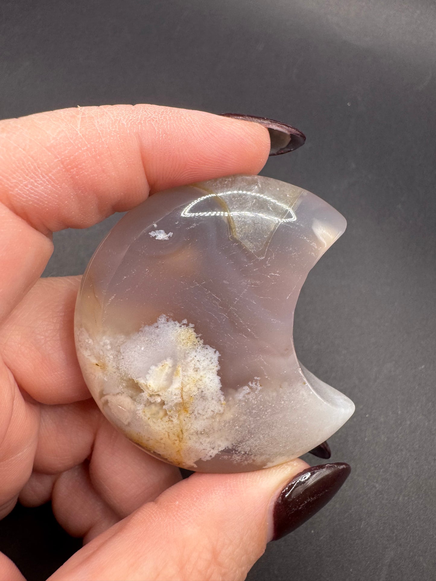 Flower Agate Crescent Moons