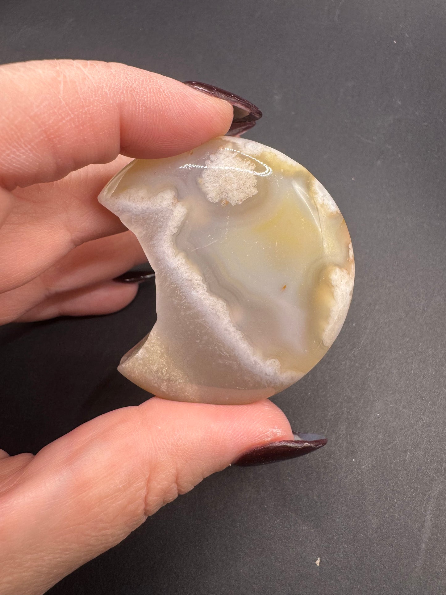 Flower Agate Crescent Moons