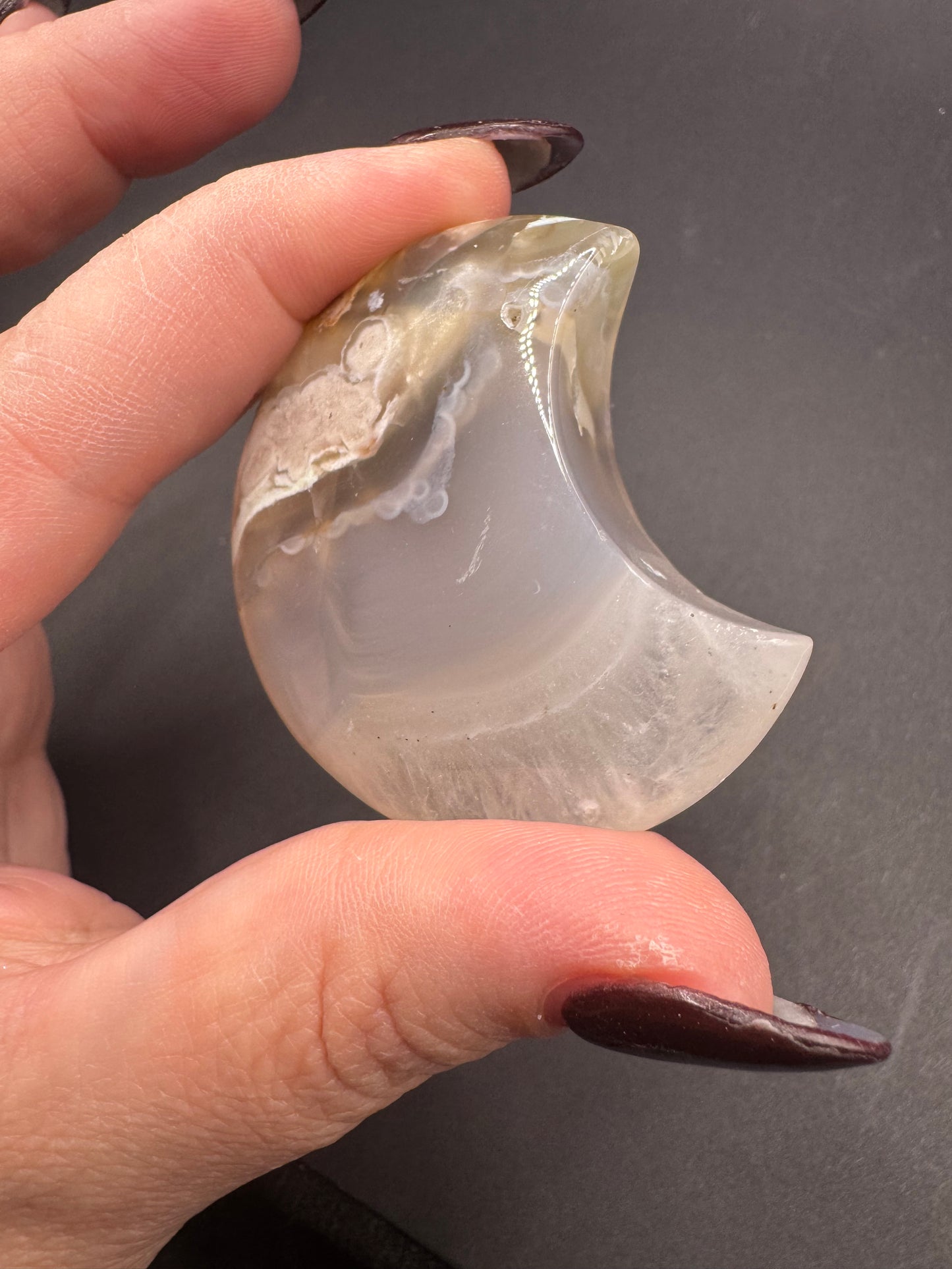 Flower Agate Crescent Moons