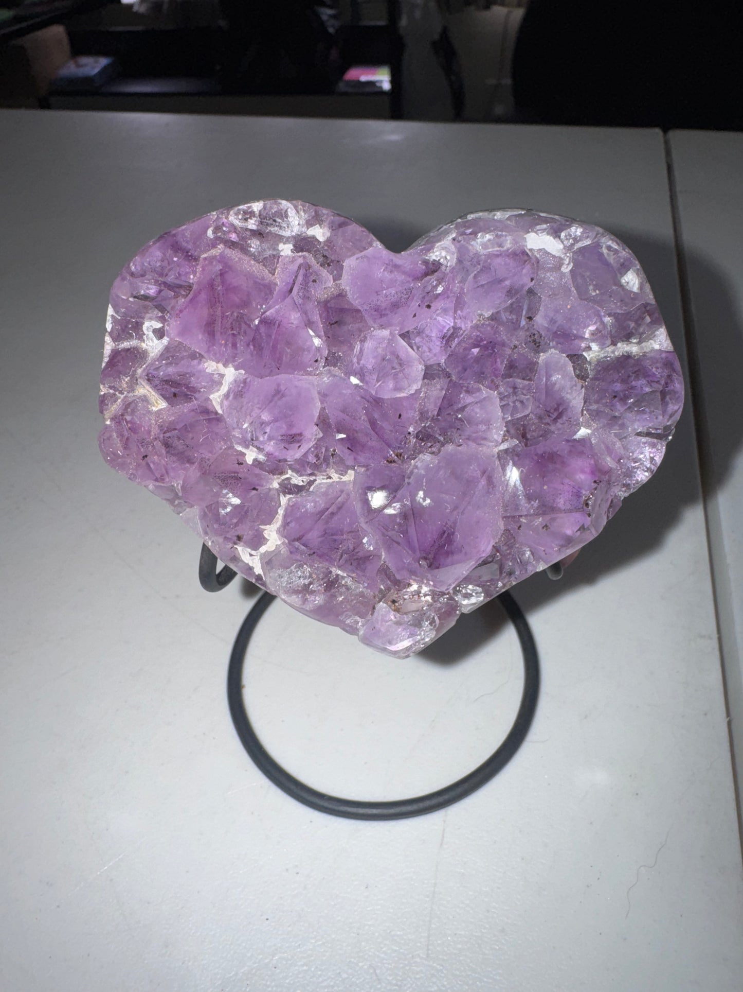 Amethyst Heart on Stand