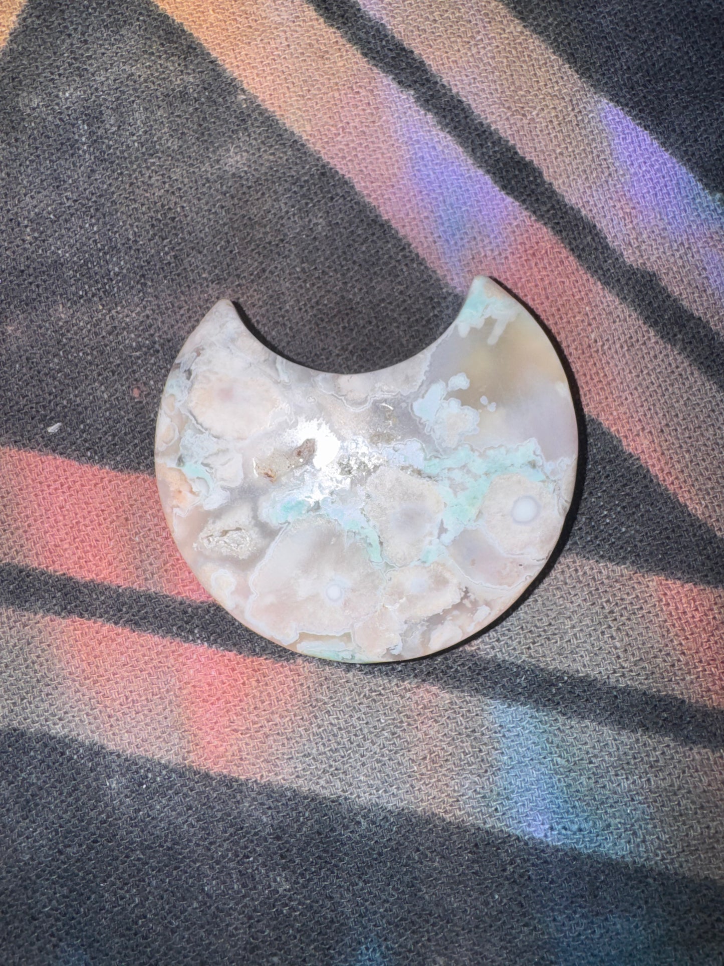Flower Agate Crescent Moons